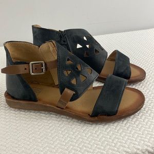 Mix Mooz Frida black leather sandals eu 38 new shoes brown